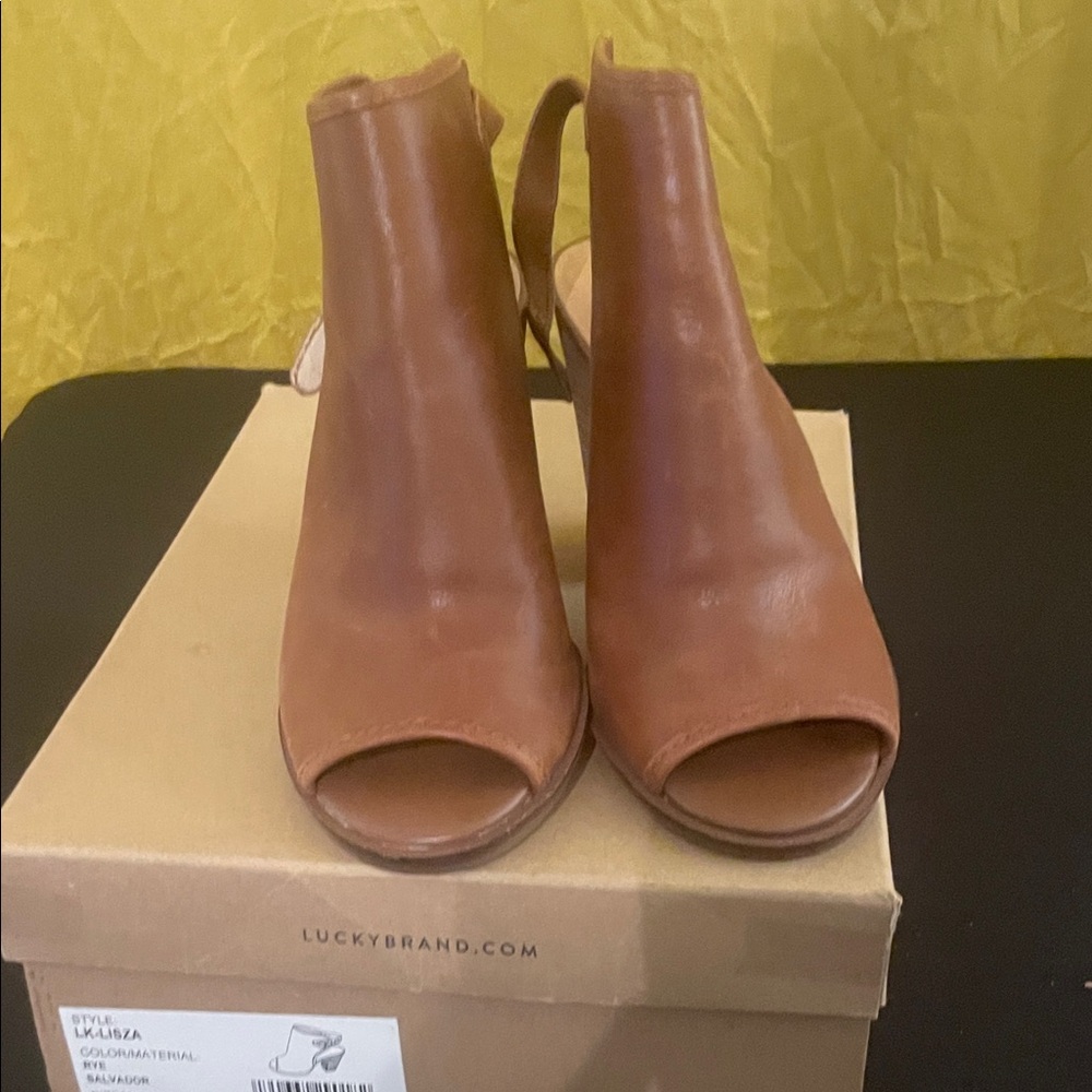 Lucky Brand Women's Brown Open-Toe Mules